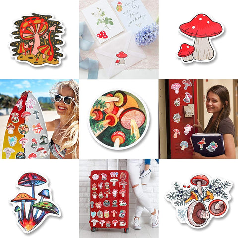 50 PCS Cute Mushroom Stickers